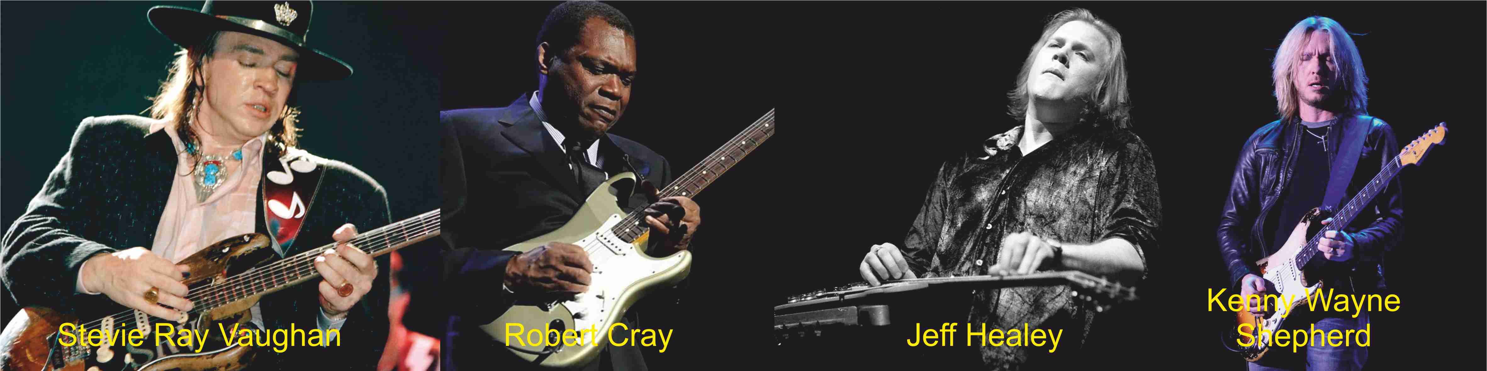 Blues is the new Black. Guitar heroes. Stevie Ray Vaughan, Robert Cray, Jeff Healey, Kenny Wayne Shepherd
